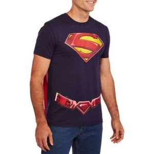 NWT Superman Blue Graphic Tee Shirt with Cape, L
